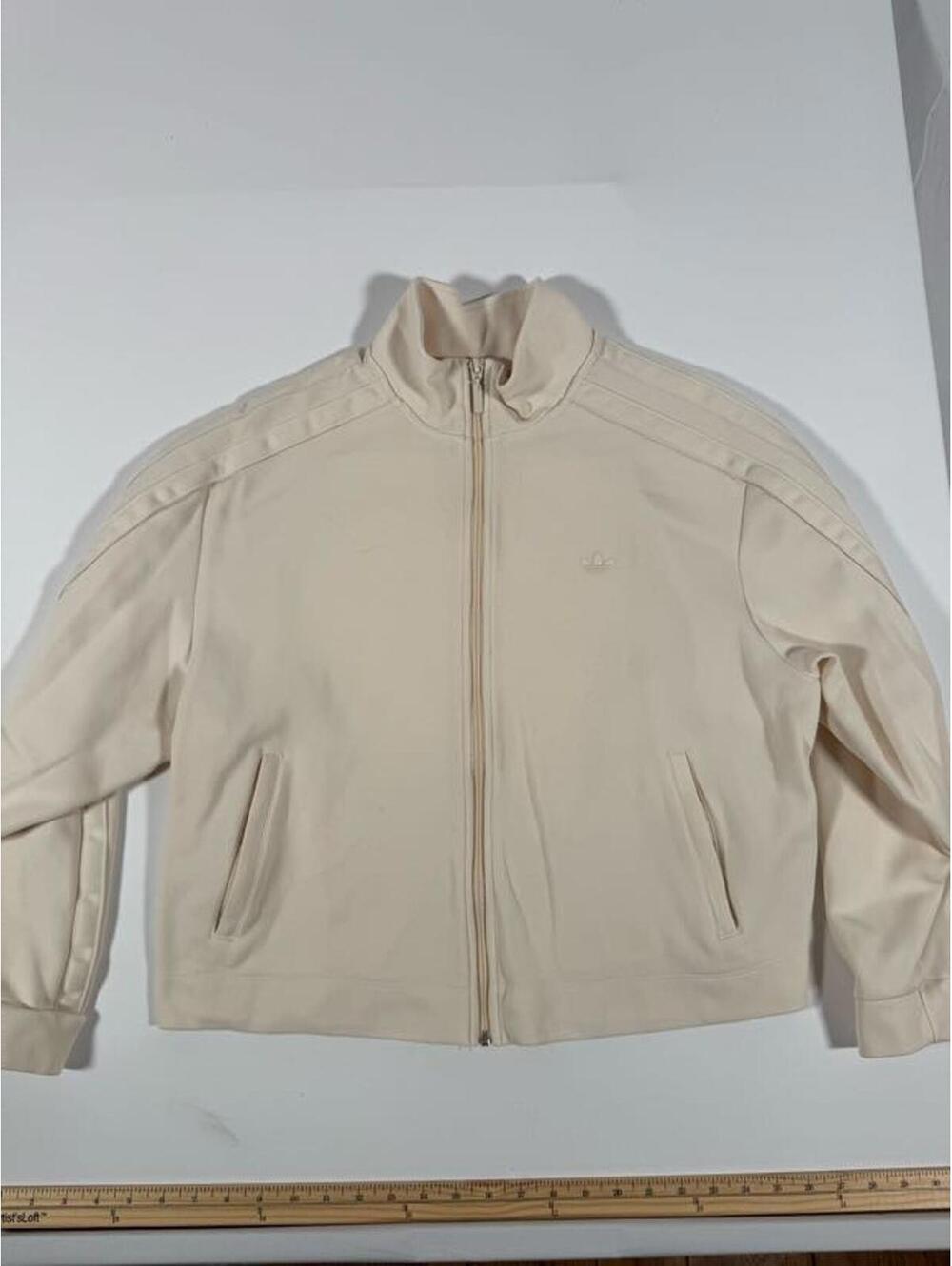 Women's Adidas Cream Full-Zip Track Jacket Large